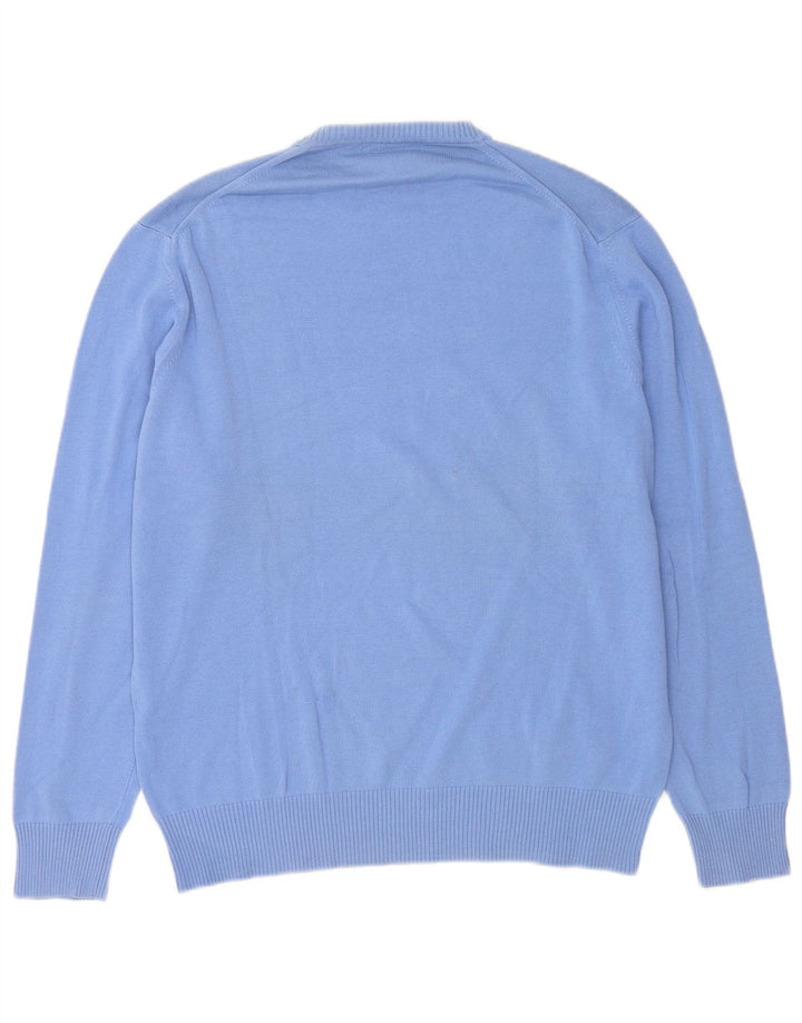 Zara Mens Crew Neck Jumper Sweater XL Blue Cotton
