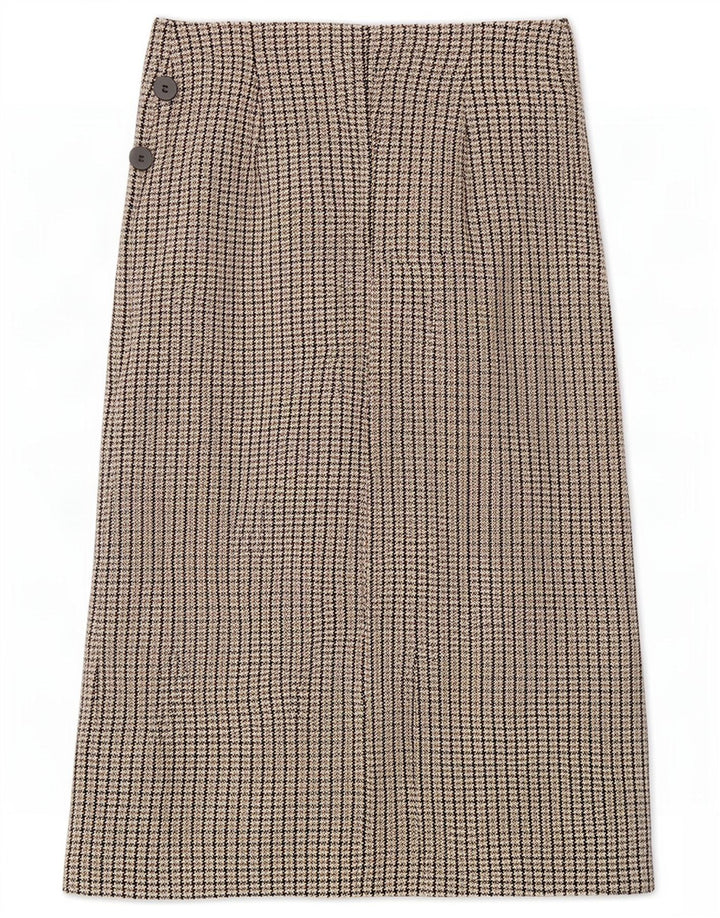 Zara Womens Wrap Skirt Large W30 Brown Check