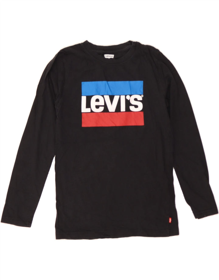 LEVI'S Boys Graphic Top Long Sleeve 14-15 Years Black Cotton Vintage Levi's and Second-Hand Levi's from Messina Hembry 
