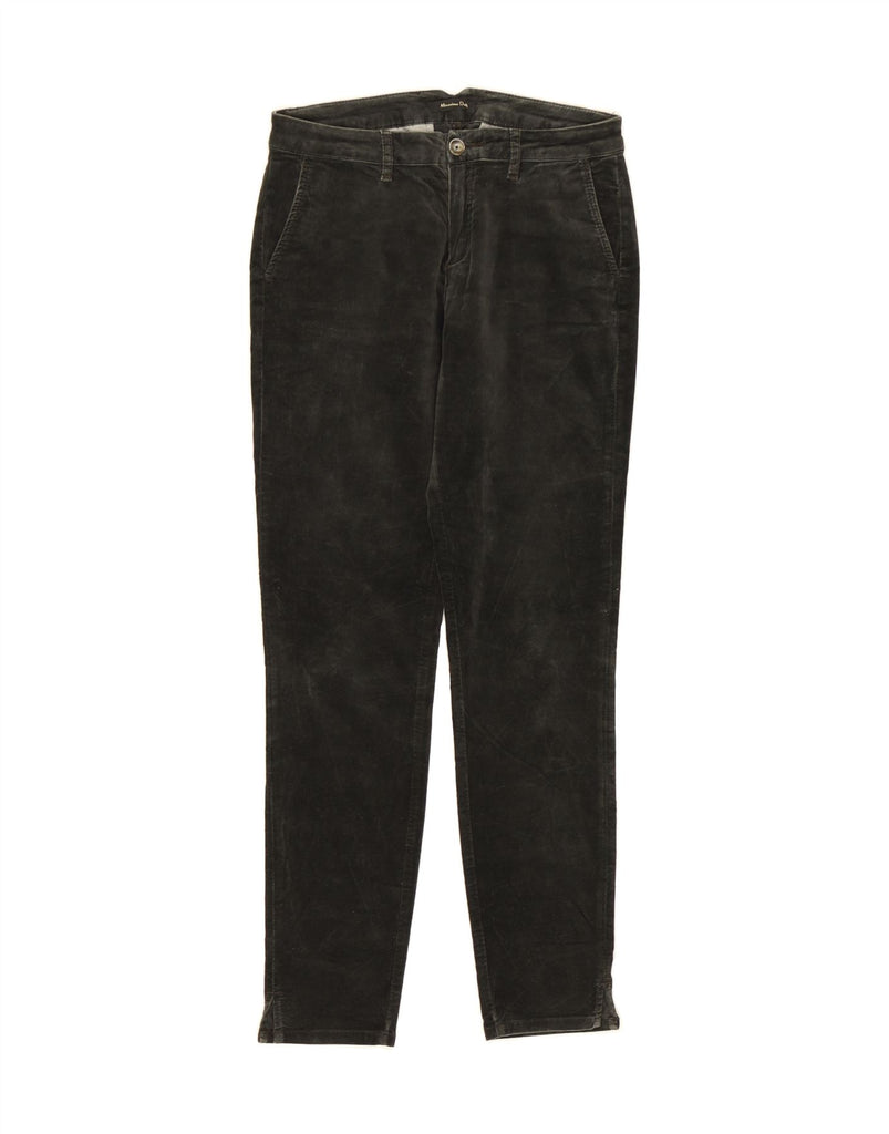 MASSIMO DUTTI Womens Velvet Casual Trousers EU 38 Small W28 L29 Grey Vintage Massimo Dutti and Second-Hand Massimo Dutti from Messina Hembry 