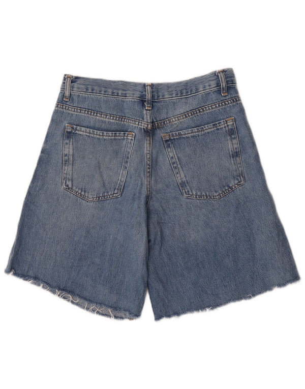 Zara Womens High Waist Denim Shorts EU 36 XS W26 Blue