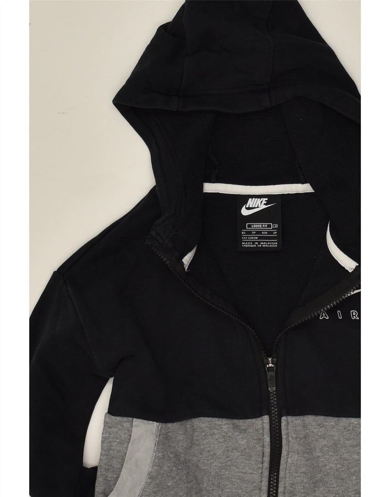 NIKE Girls Loose Fit Graphic Zip Hoodie Sweater 6-7 Years XS Black | Vintage Nike | Thrift | Second-Hand Nike | Used Clothing | Messina Hembry 