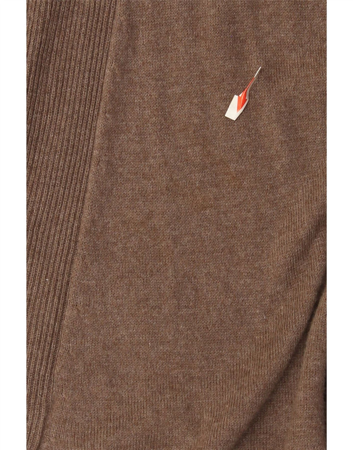 Marks & Spencer Womens Jumper Dress UK 14 Medium Brown Cotton