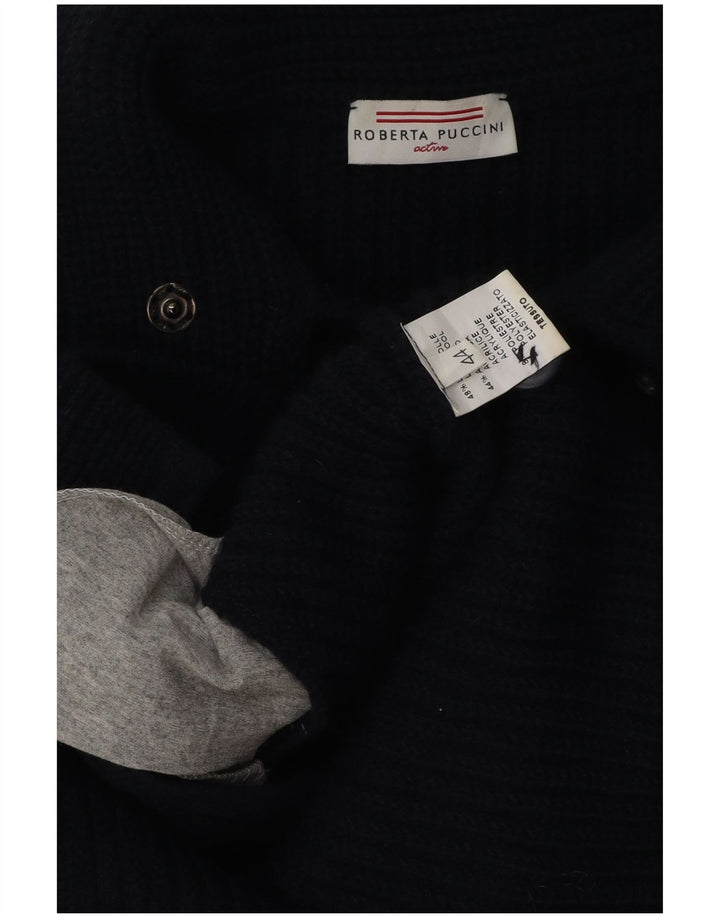 ROBERTA PUCCINI Womens Cardigan Sweater IT 44 Medium Navy Blue Wool