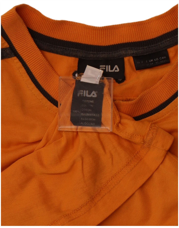 FILA Mens T-Shirt Top Medium Orange Cotton