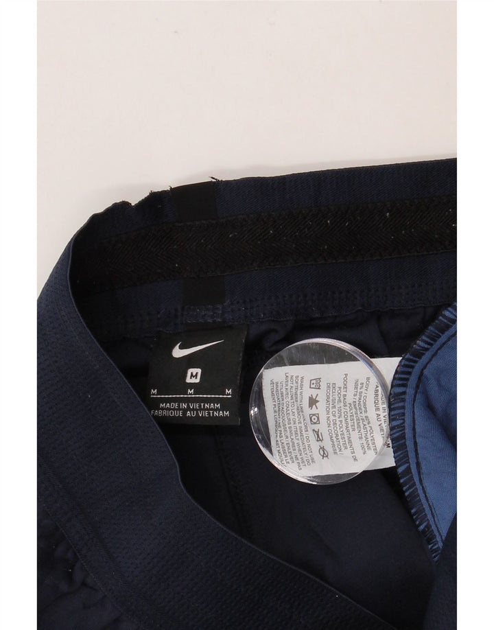 NIKE Mens Tracksuit Trousers Medium  Navy Blue Polyester