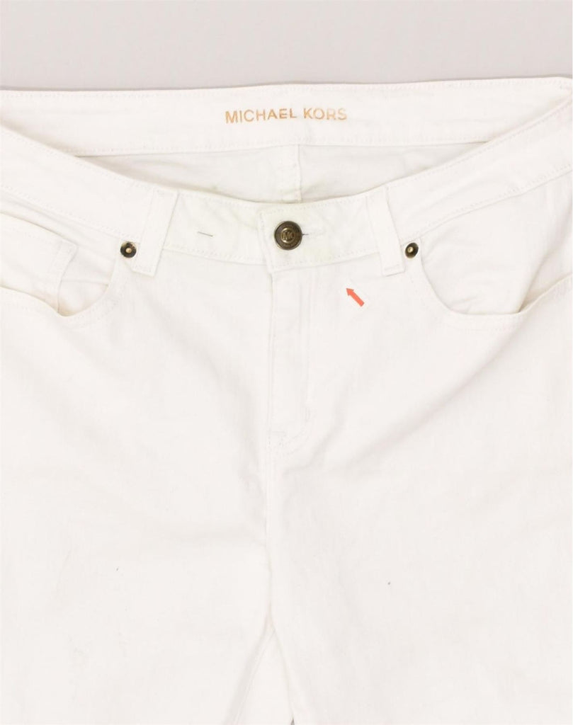 MICHAEL KORS Womens Slim Jeans US 4 Small W30 L23 White Cotton | Vintage Michael Kors | Thrift | Second-Hand Michael Kors | Used Clothing | Messina Hembry 