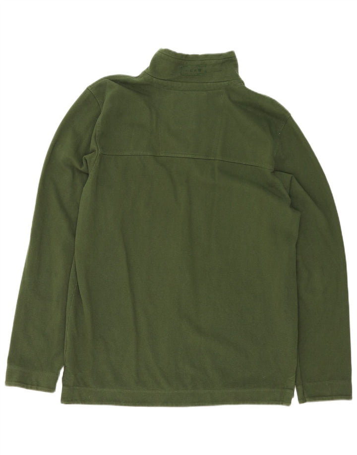 Crew Clothing Mens Zip Neck Sweatshirt Jumper Medium Green Cotton