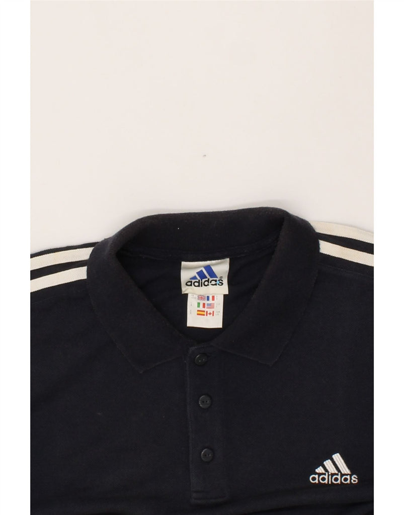 ADIDAS Mens Polo Shirt UK 44/46 Large Navy Blue Vintage Adidas and Second-Hand Adidas from Messina Hembry 