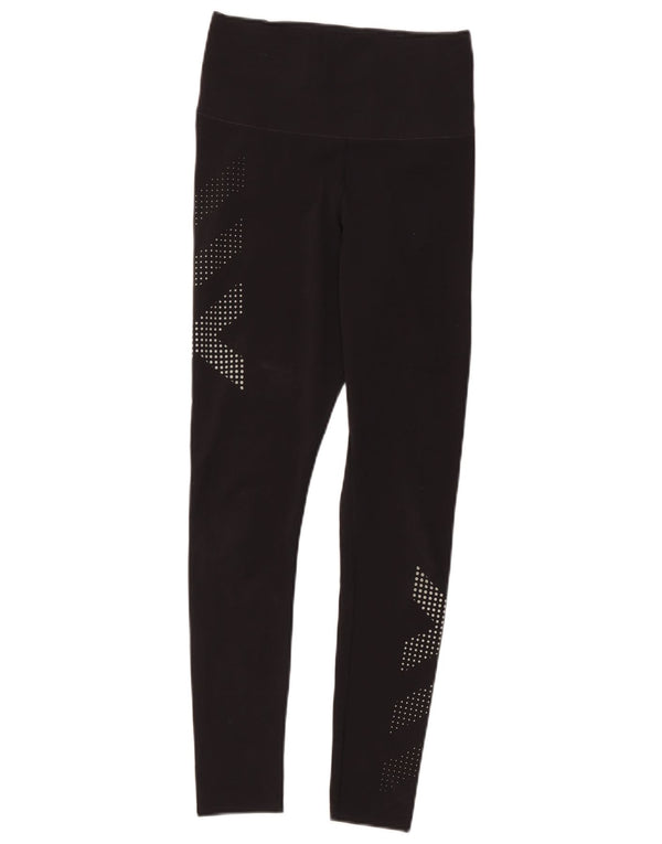 Reebok Womens Graphic Leggings UK 10 Small  Black