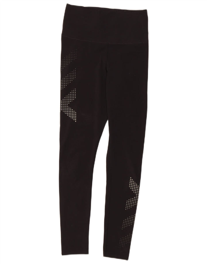 Reebok Womens Graphic Leggings UK 10 Small  Black