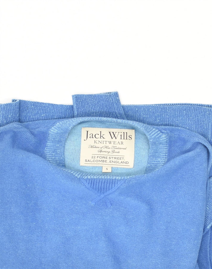 JACK WILLS Mens Crew Neck Jumper Sweater Small Blue Cotton | Vintage Jack Wills | Thrift | Second-Hand Jack Wills | Used Clothing | Messina Hembry 