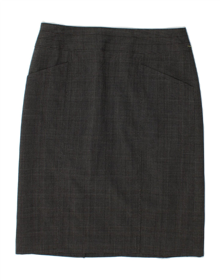 MOSSIMO Womens Stretch Straight Skirt US 10 Large W30 Grey Check Polyester Vintage Mossimo and Second-Hand Mossimo from Messina Hembry 