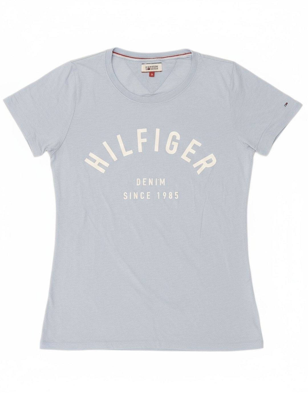 CHAMPION Womens Graphic T-Shirt Top UK 10 Small Blue
