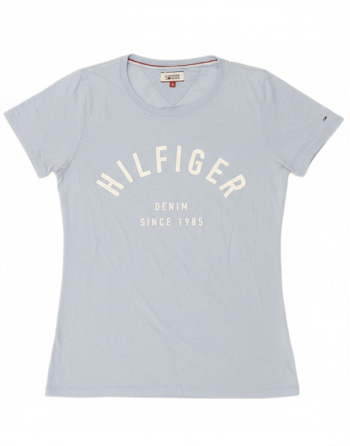 CHAMPION Womens Graphic T-Shirt Top UK 10 Small Blue