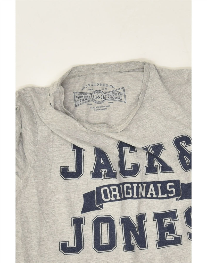 JACK & JONES Mens Graphic T-Shirt Top Small Grey Cotton | Vintage Jack & Jones | Thrift | Second-Hand Jack & Jones | Used Clothing | Messina Hembry 