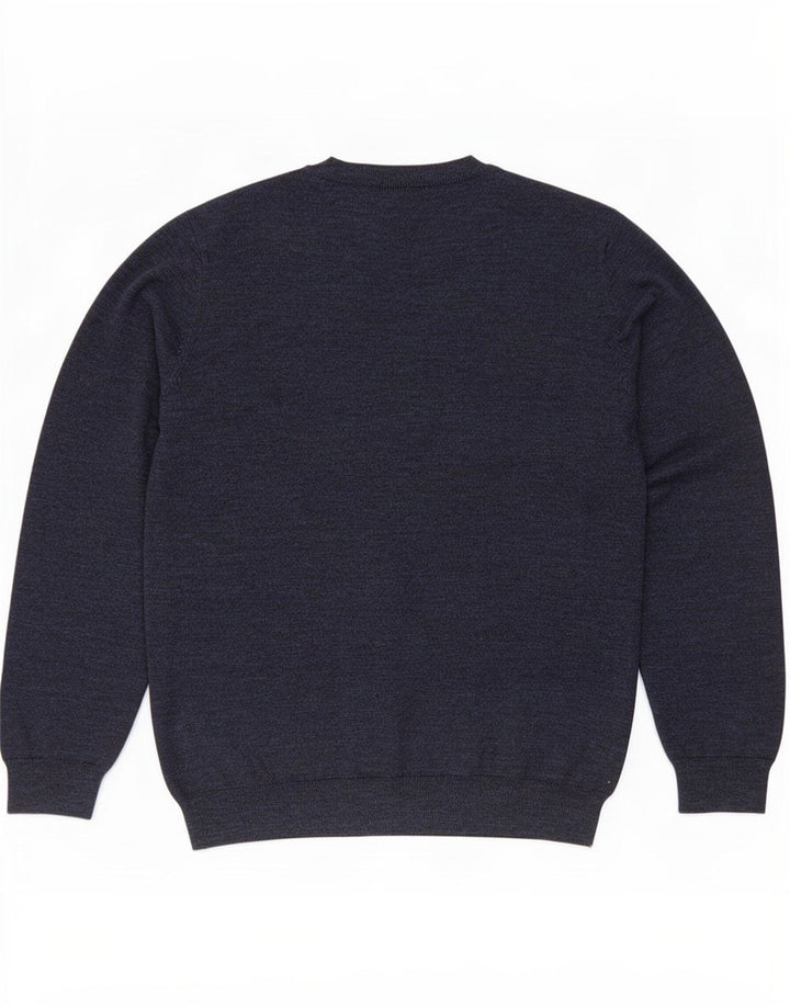 M&Co Mens Crew Neck Jumper Sweater XL Navy Blue Cotton