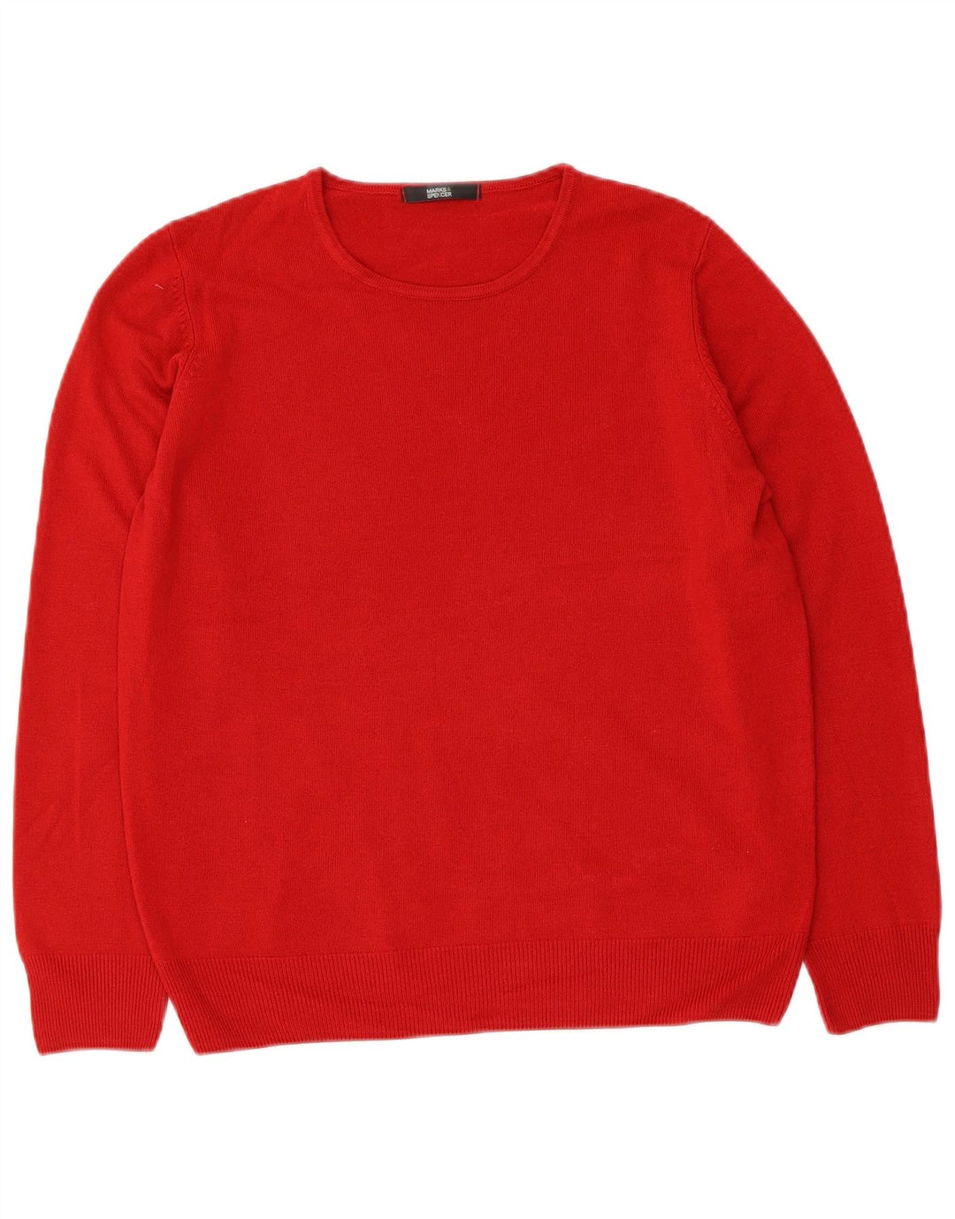 Marks & Spencer Womens Crew Neck Jumper Sweater UK 14 Medium Red Acrylic