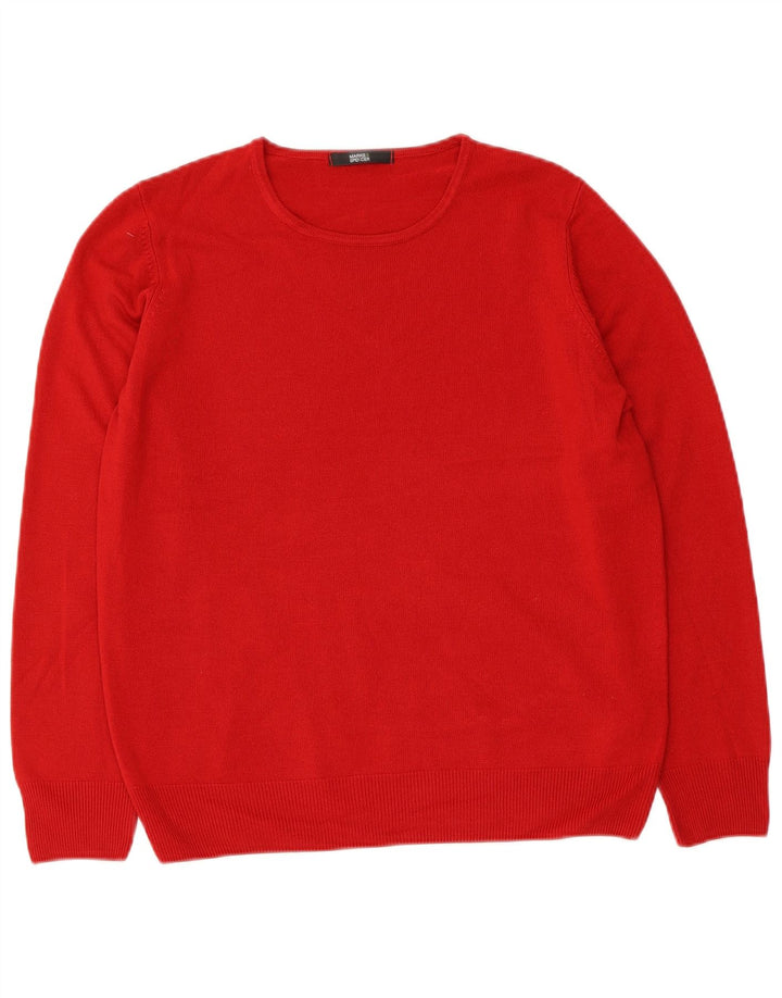 Marks & Spencer Womens Crew Neck Jumper Sweater UK 14 Medium Red Acrylic