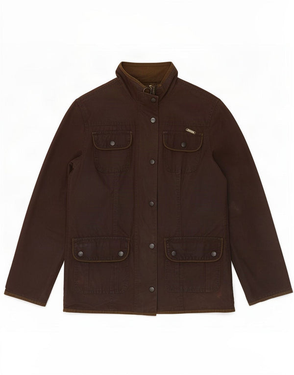 Barbour Womens Waxed Cotton Jacket UK 10 Small Brown