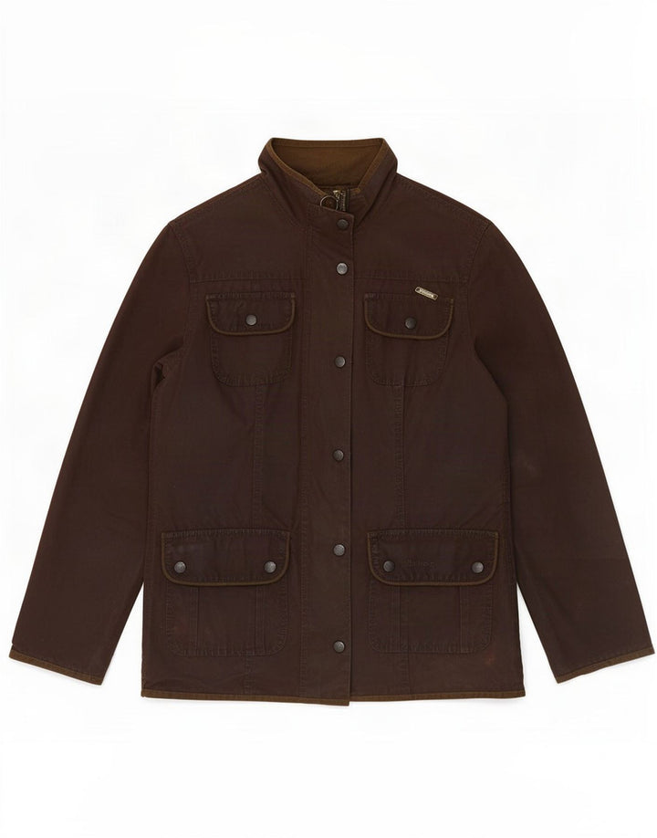 Barbour Womens Waxed Cotton Jacket UK 10 Small Brown