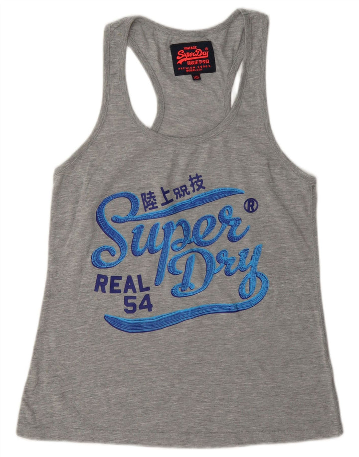 Superdry Mens Graphic Vest Top XS Grey Polyester