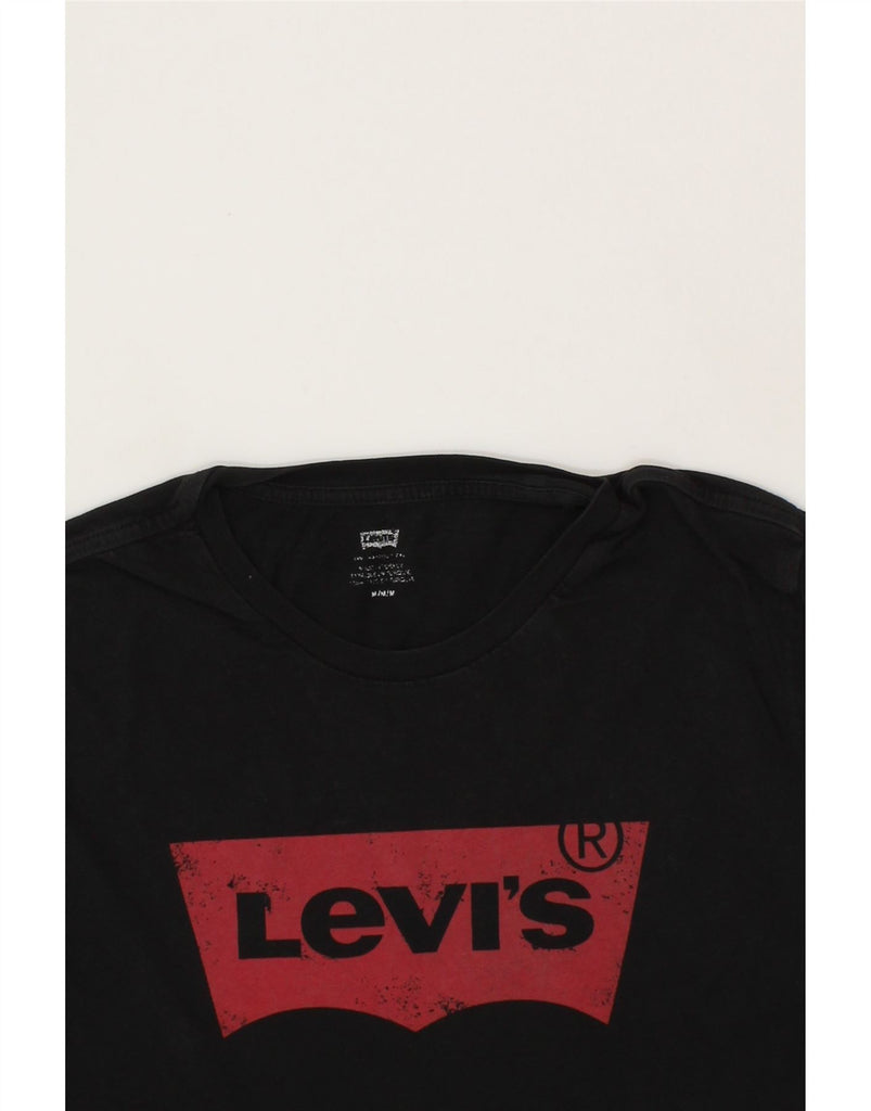 LEVI'S Mens Graphic T-Shirt Top Medium Black Cotton Vintage Levi's and Second-Hand Levi's from Messina Hembry 