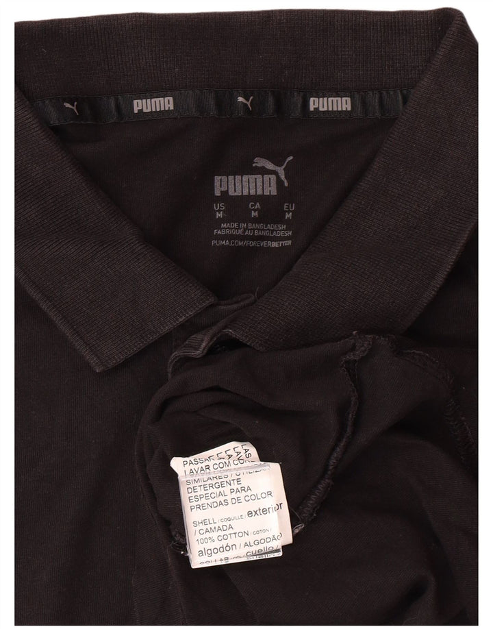 PUMA Mens Polo Shirt Medium Black Cotton