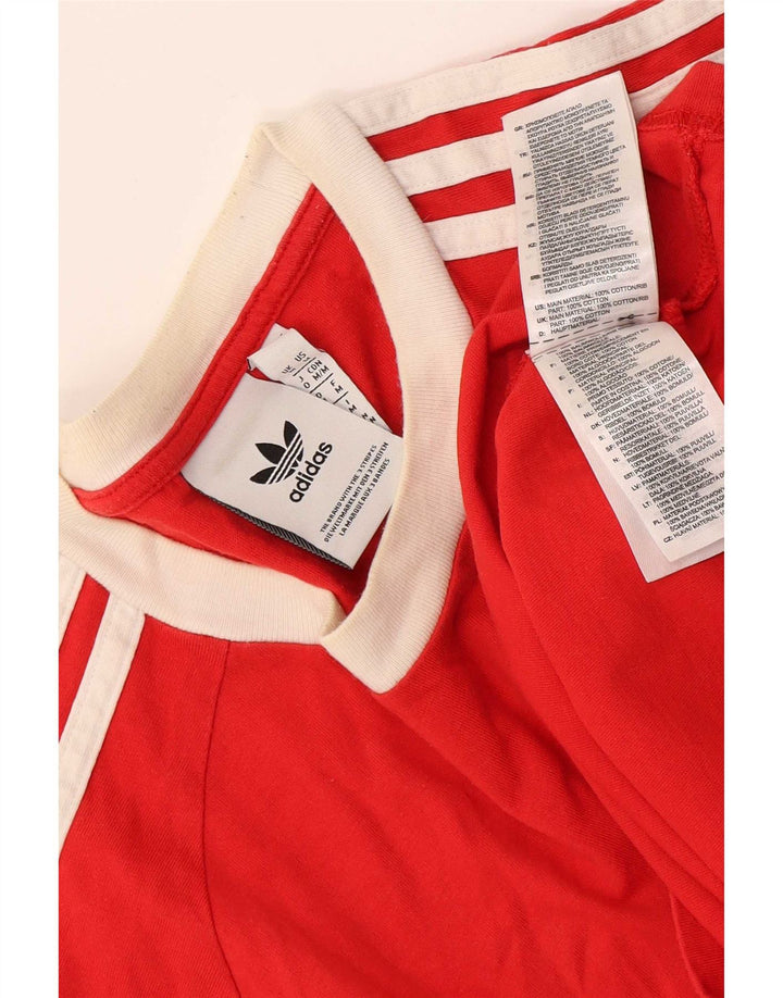 Adidas Mens T-Shirt Top Medium Red Cotton