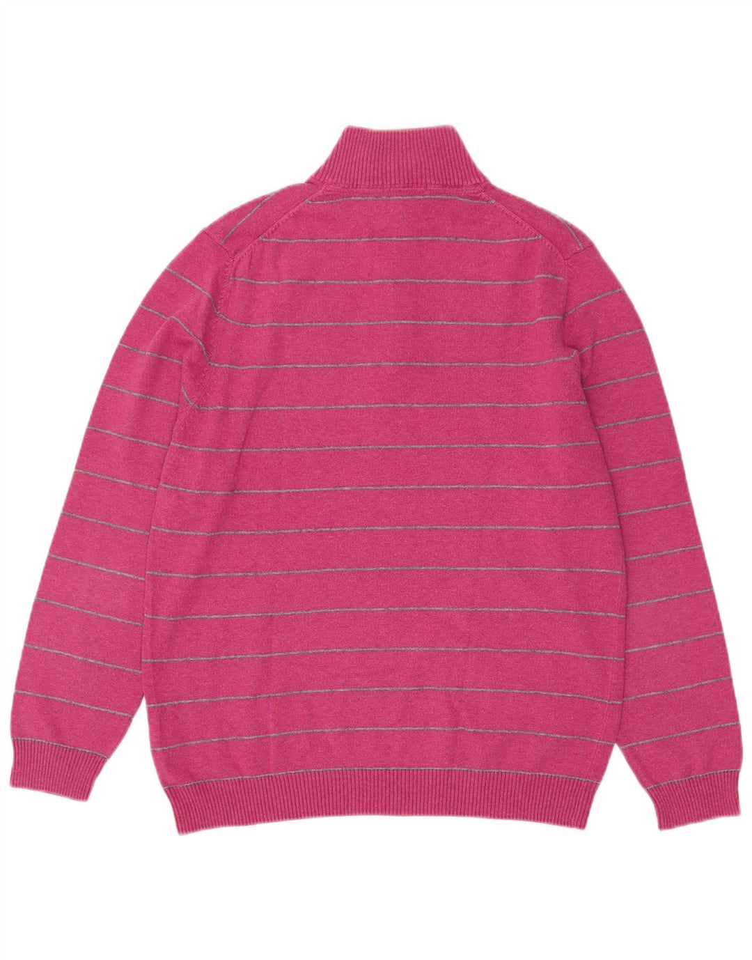 Massimo Dutti Womens Zip Neck Jumper Sweater EU 38  Medium Pink Striped