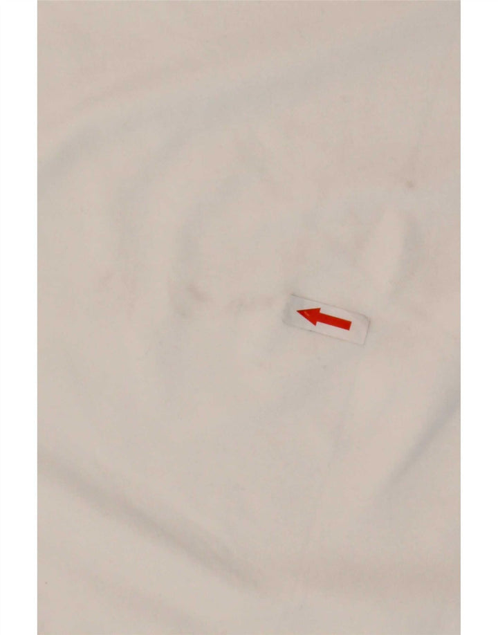 Marks & Spencer Womens Top Long Sleeve UK 12 Medium White Cotton