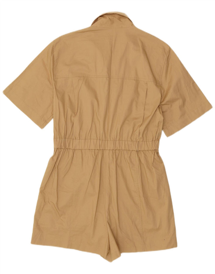 Zara Womens Playsuit UK 20 2XL  Beige Cotton