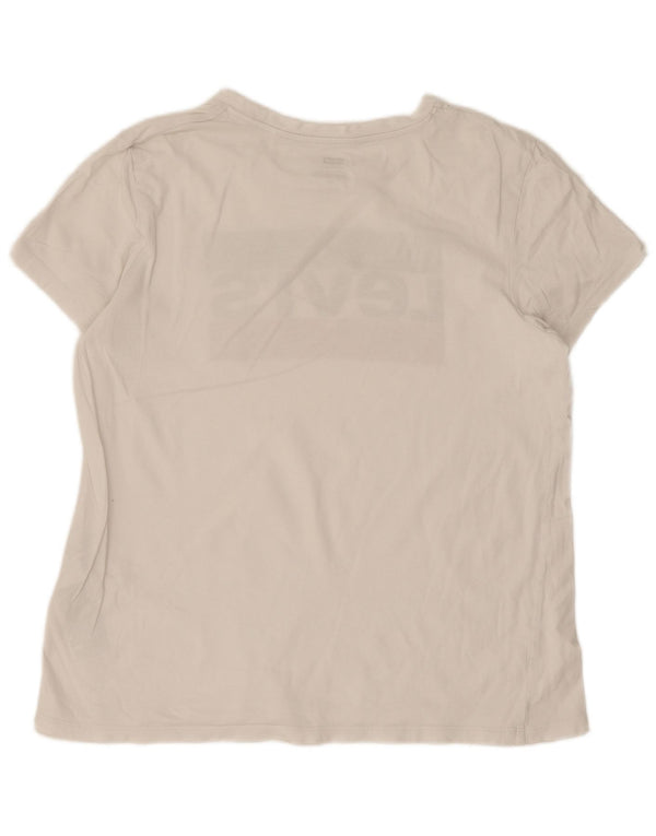 Levi's Womens Graphic T-Shirt Top UK 16 Large White Cotton