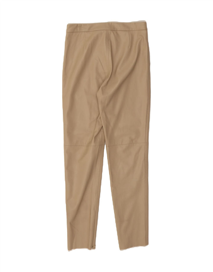 ZARA Womens Skinny Leather Trousers Medium W29 L27 Beige Vintage Zara and Second-Hand Zara from Messina Hembry 