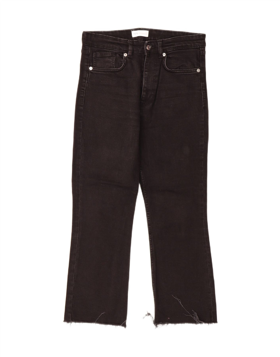 ZARA Womens Crop Straight Jeans EU 42 Large W32 L25 Black Vintage Zara and Second-Hand Zara from Messina Hembry 