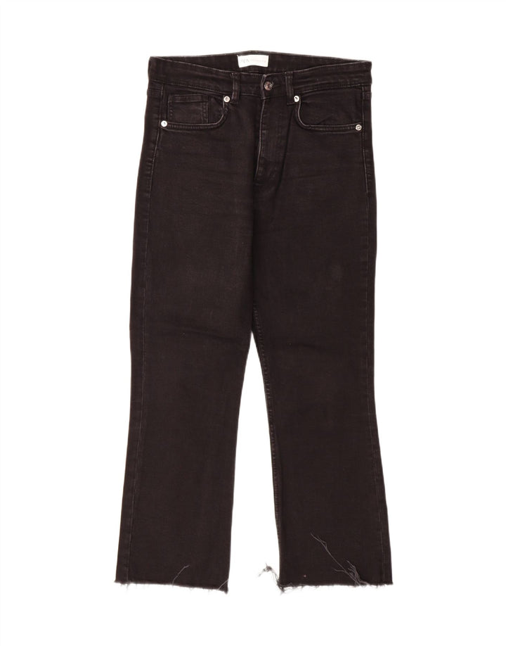 ZARA Womens Crop Straight Jeans EU 42 Large W32 L25 Black Vintage Zara and Second-Hand Zara from Messina Hembry 