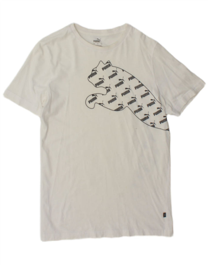 Puma Mens Graphic T-Shirt Top Small White