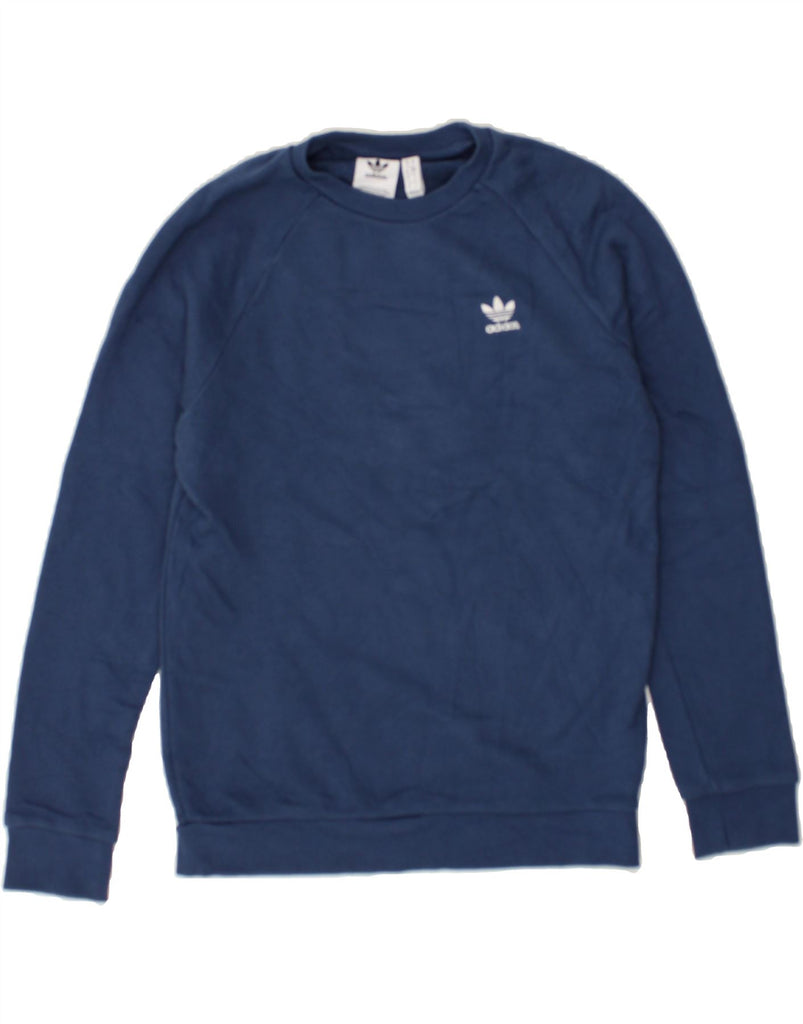 ADIDAS Mens Sweatshirt Jumper Small Navy Blue Cotton | Vintage Adidas | Thrift | Second-Hand Adidas | Used Clothing | Messina Hembry 