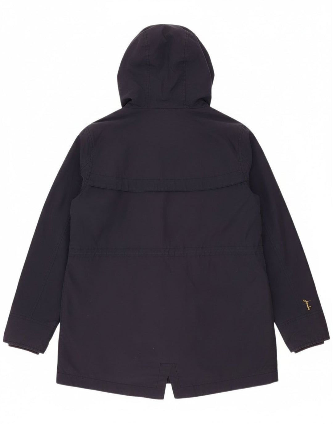 Joules Womens Hooded Oversized Rain Jacket UK 8 Small Navy Blue Cotton