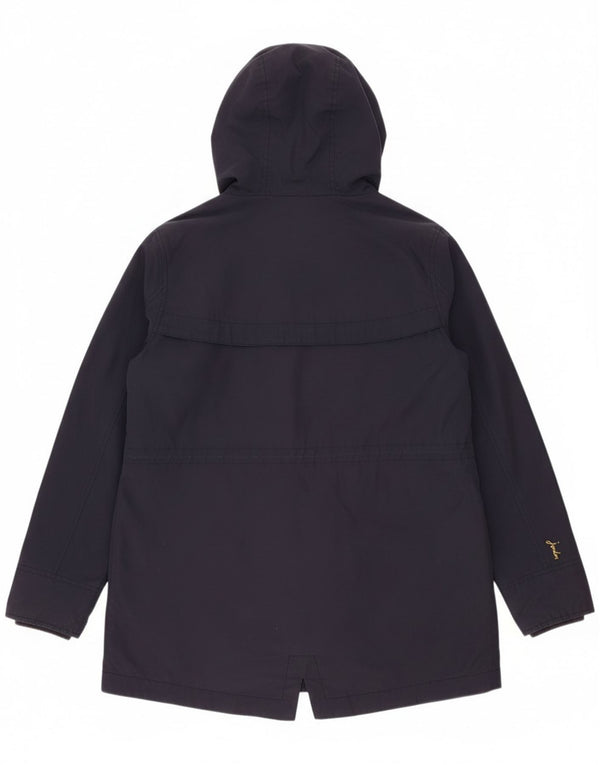 Joules Womens Hooded Oversized Rain Jacket UK 8 Small Navy Blue Cotton