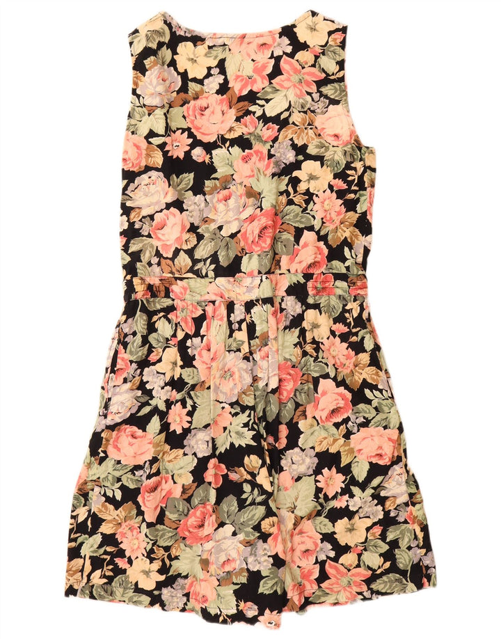 Vintage Womens Sleeveless Playsuit IT 42 Medium Black Floral