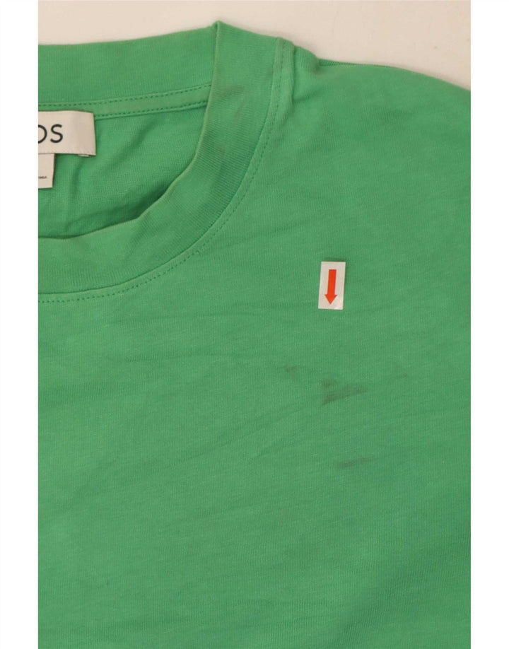 Cos Womens Top Long Sleeve UK 14 Medium Green Cotton