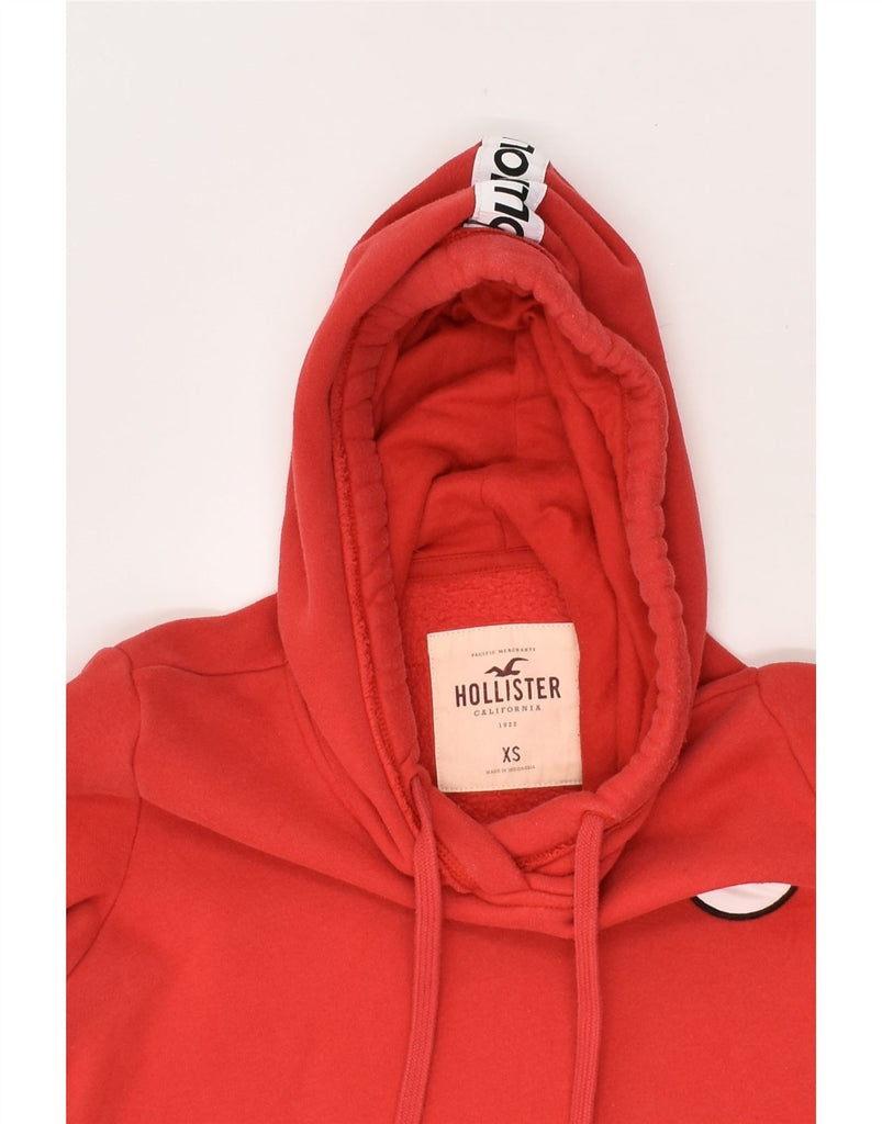 HOLLISTER Womens Graphic Hoodie Jumper UK 4 XS Red | Vintage Hollister | Thrift | Second-Hand Hollister | Used Clothing | Messina Hembry 