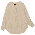 Marks & Spencer Womens Ruffle Front Long Sleeve Blouse Top UK 18 XL Beige