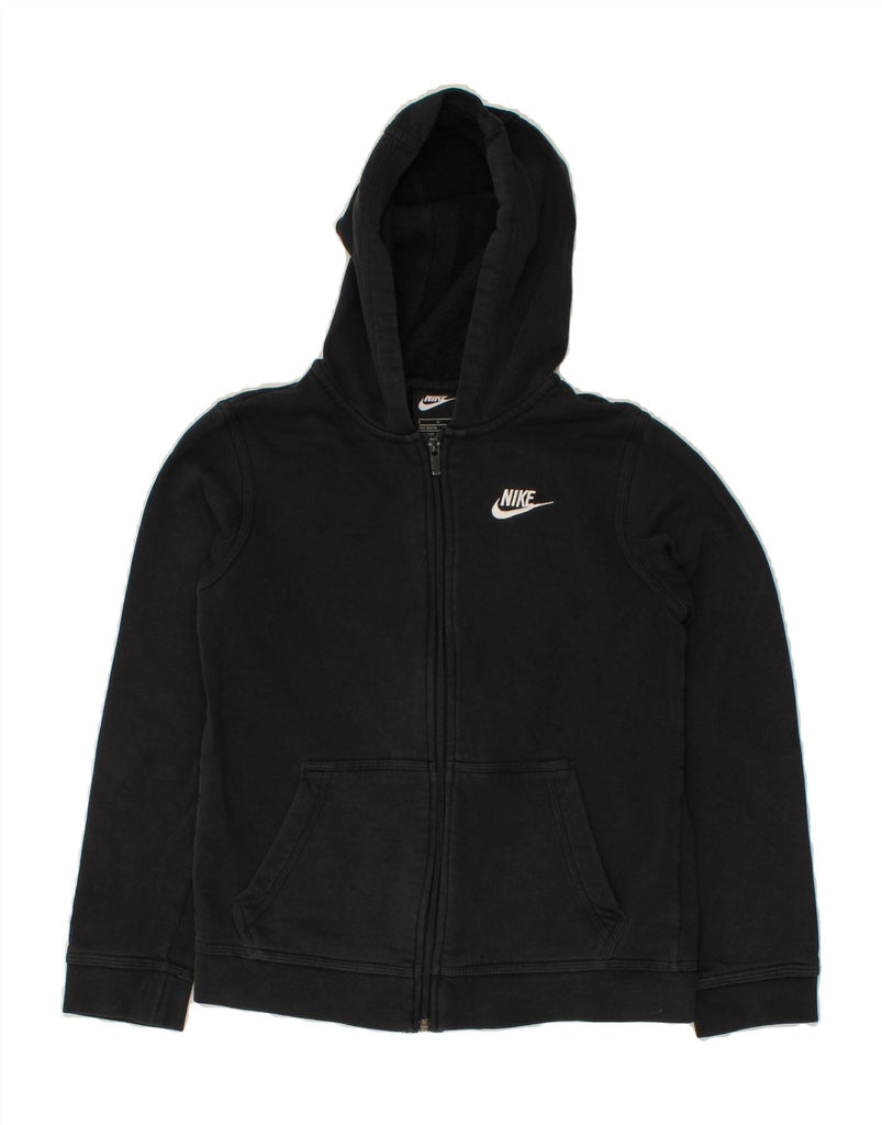 NIKE Boys Zip Hoodie Sweater 12-13 Years Large  Black Cotton Vintage Nike and Second-Hand Nike from Messina Hembry 