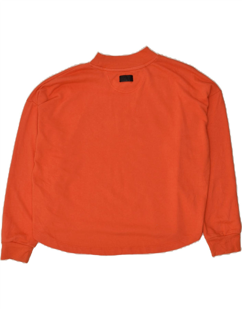 DKNY Womens Crop Graphic Sweatshirt Jumper UK 18 XL Orange Cotton | Vintage Dkny | Thrift | Second-Hand Dkny | Used Clothing | Messina Hembry 