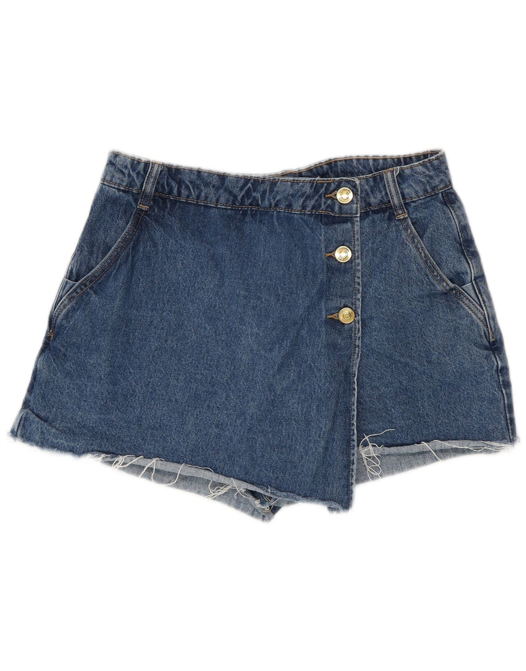 Zara Womens High Waist Denim Hot Pants Medium W28 Blue