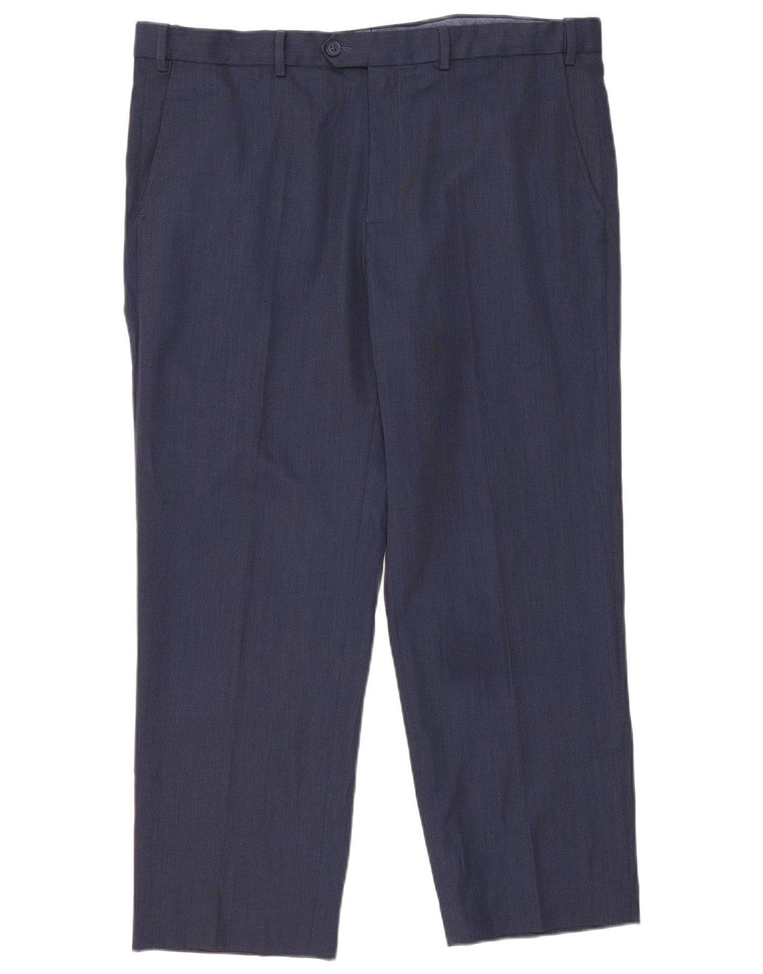 Marks & Spencer Mens Straight Suit Trousers W40 L29 Navy Blue Polyester