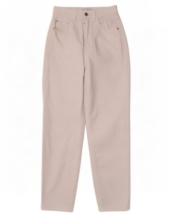 Zara Womens High Rise Tapered Jeans EU 34 2XS W24 L26 White