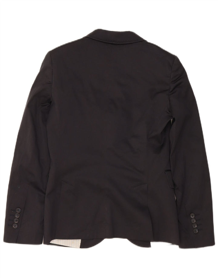 MASSIMO DUTTI Womens 2 Button Blazer Jacket EU 36 XS Navy Blue Cotton